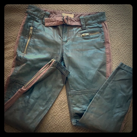 Free People leather pants zip moto vegan faux edgy - Picture 1 of 8